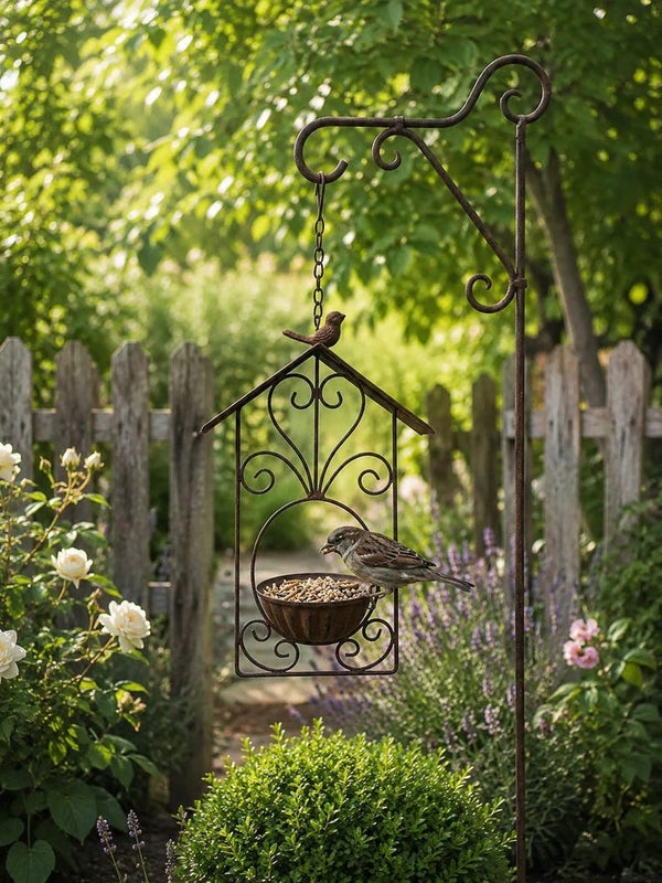 Créer des points focaux élégants au jardin avec statues et bains d’oiseaux