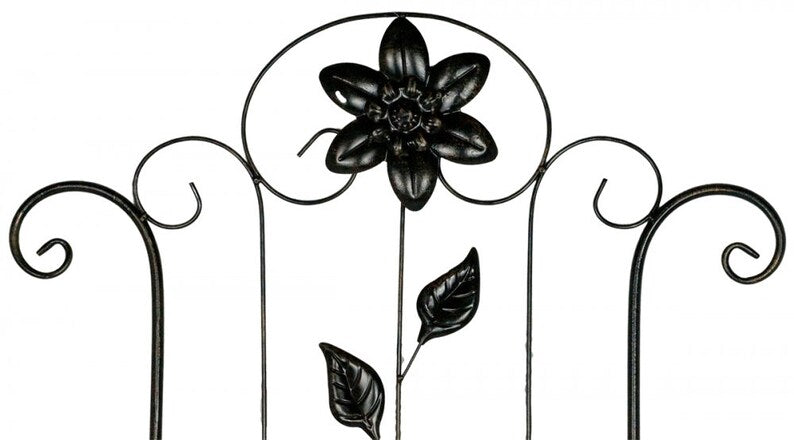 Treillis Barcelone Petit 120x50 cm Métal Noir-Brun pour Plantes Grimpantes