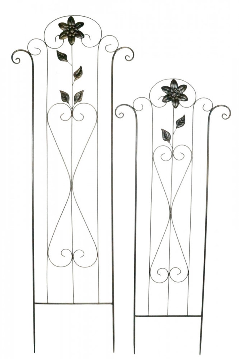 Treillis Barcelone Petit 120x50 cm Métal Noir-Brun pour Plantes Grimpantes