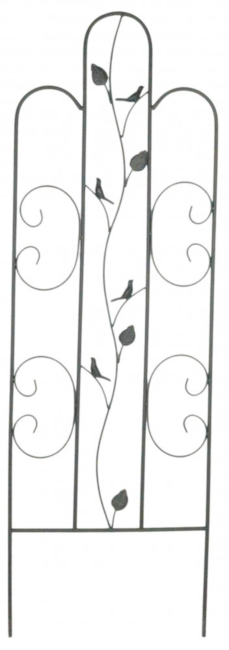 Treillis Métal Noir Droit Milan pour Plantes Grimpantes, Jardin, Terrasse, 118 cm