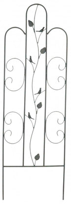 Treillis Métal Noir Droit Milan pour Plantes Grimpantes, Jardin, Terrasse, 118 cm