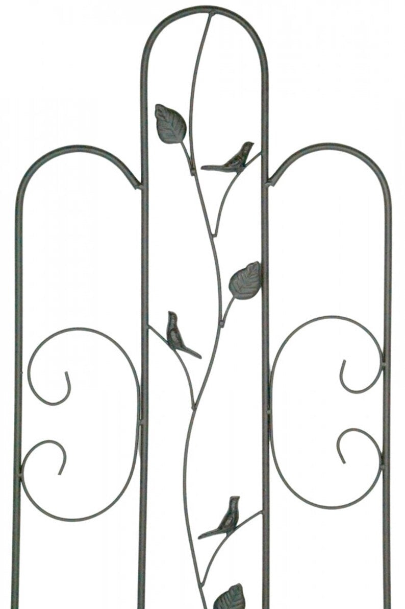 Treillis Métal Noir Droit Milan pour Plantes Grimpantes, Jardin, Terrasse, 118 cm