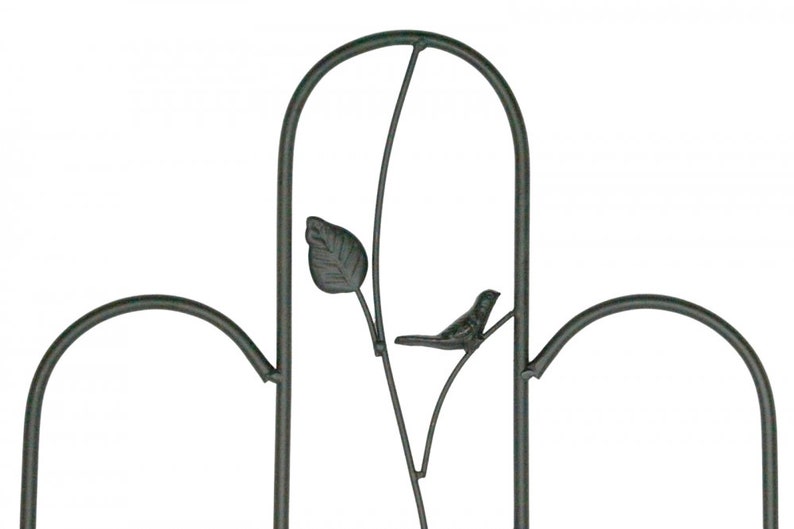 Treillis Métal Noir Droit Milan pour Plantes Grimpantes, Jardin, Terrasse, 118 cm