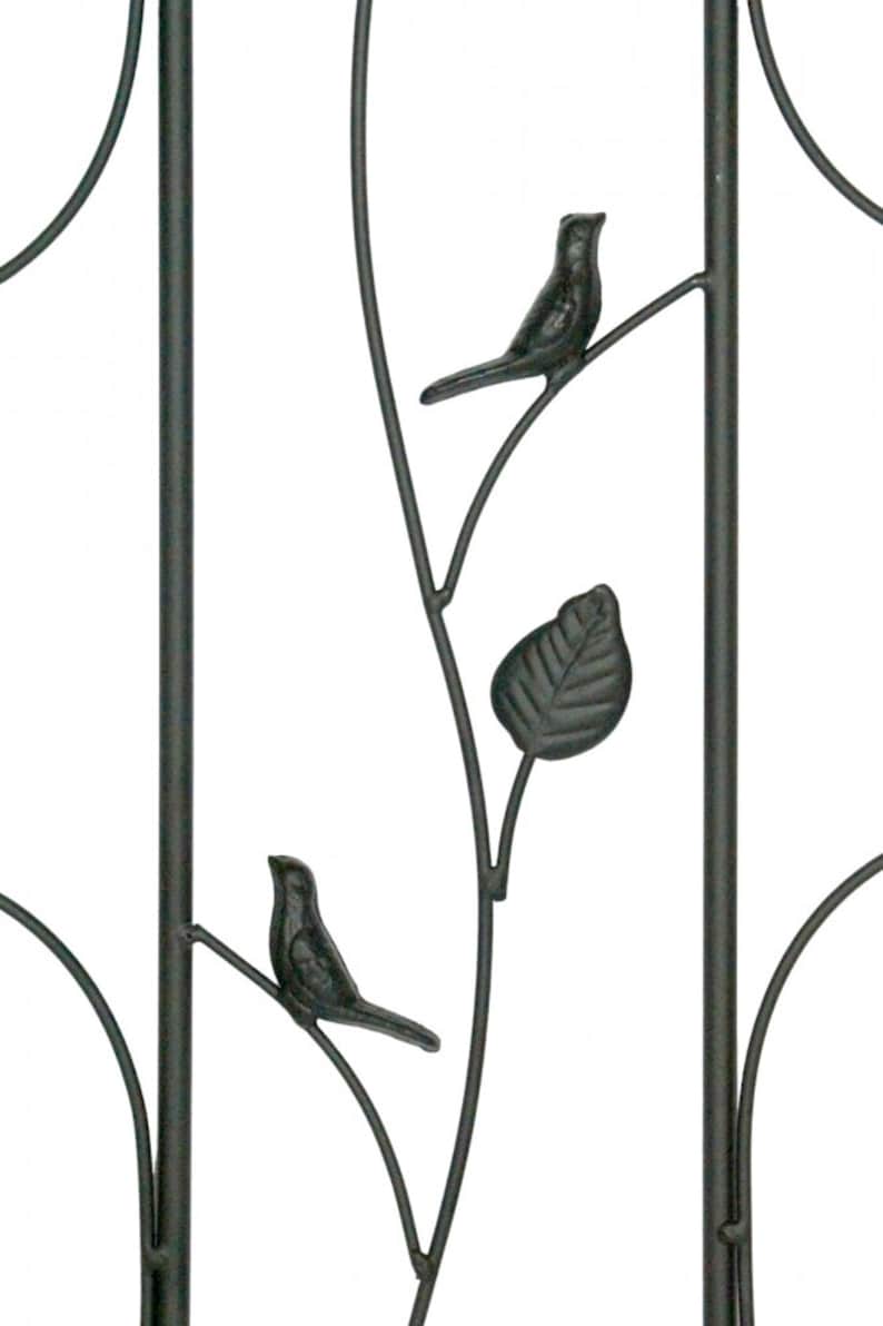Treillis Métal Noir Droit Milan pour Plantes Grimpantes, Jardin, Terrasse, 118 cm