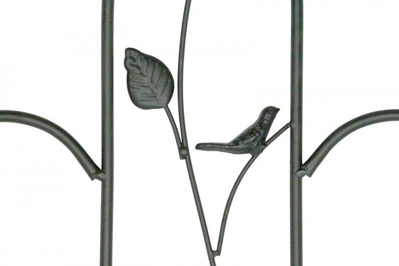 Treillis Métal Noir Droit Milan pour Plantes Grimpantes, Jardin, Terrasse, 118 cm
