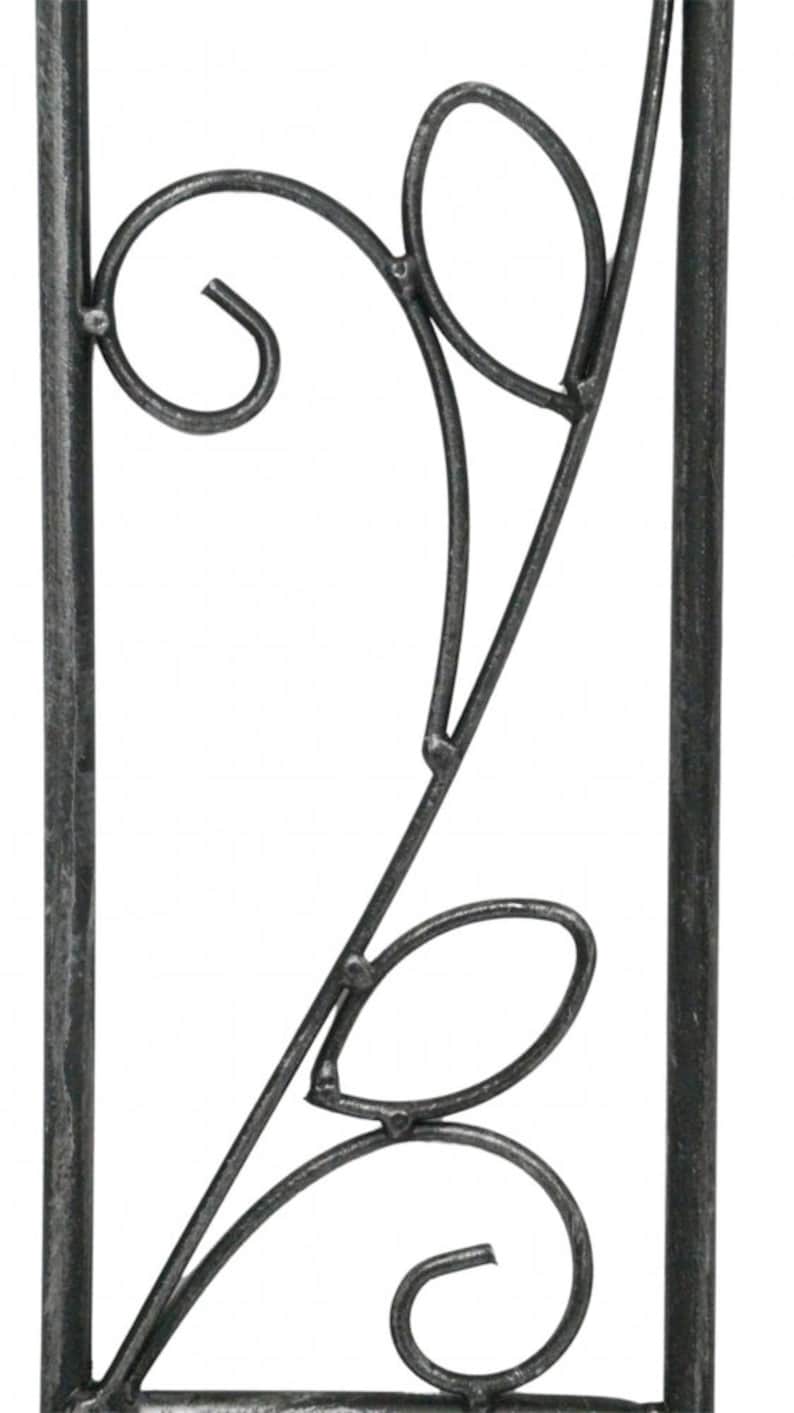 Treillis métallique 148 cm Noir et Argent pour Plantes Grimpantes