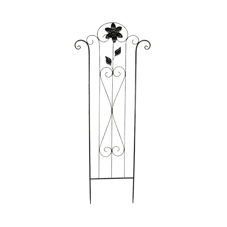 Treillis Barcelone Petit 120x50 cm Métal Noir-Brun pour Plantes Grimpantes