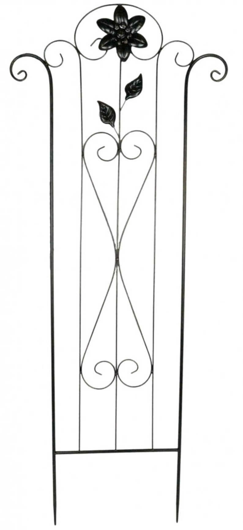 Treillis Barcelone Petit 120x50 cm Métal Noir-Brun pour Plantes Grimpantes
