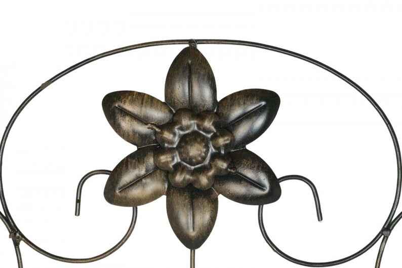 Treillis Barcelone Petit 120x50 cm Métal Noir-Brun pour Plantes Grimpantes