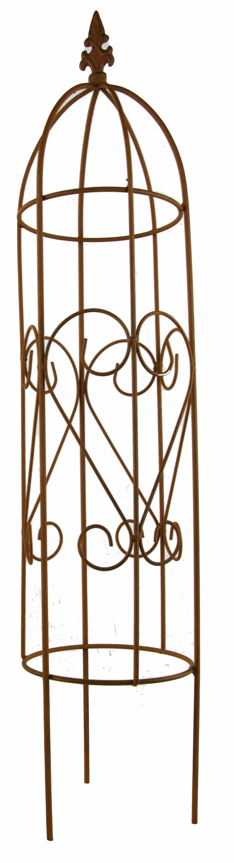 Treillis Obélisque Métal Lot de 2 avec Décor Coeur, Jardin Balcon Terrasse