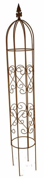 Treillis Obélisque Métal Lot de 2 avec Décor Coeur, Jardin Balcon Terrasse