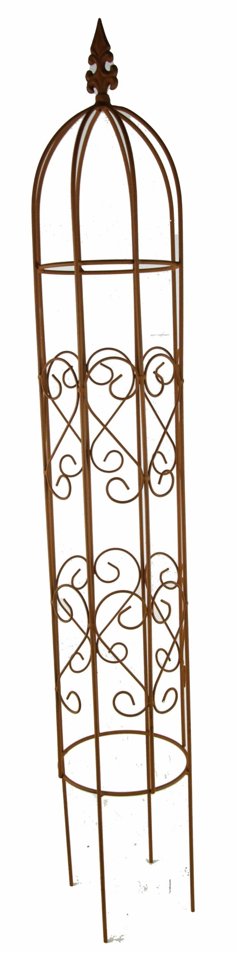 Treillis Obélisque Métal Lot de 2 avec Décor Coeur, Jardin Balcon Terrasse