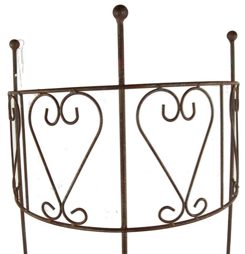 Treillis Métal Rouille en Forme de Coeur pour Plantes Grimpantes, Jardin, Balcon (72 cm)