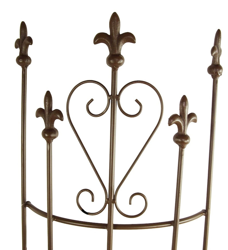Treillis semi-circulaire en métal, marron, 147 cm, pour plantes grimpantes et rosiers