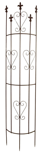 Treillis semi-circulaire en métal, marron, 147 cm, pour plantes grimpantes et rosiers