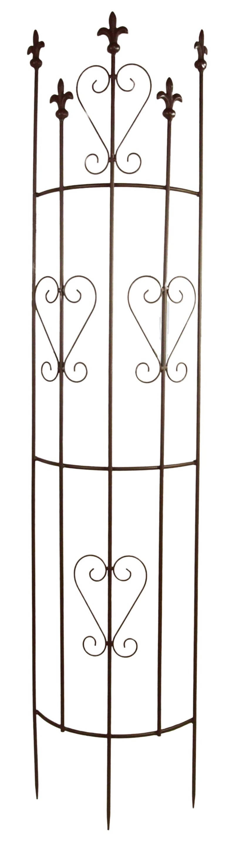 Treillis semi-circulaire en métal, marron, 147 cm, pour plantes grimpantes et rosiers