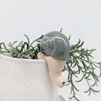Suspension en céramique pour pots d'escargots, décoration de jardin et d'intérieur, taille L5 x l5 x H8 cm, couleur sable/vert