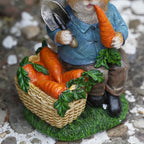 Hungry Bunny Sculpture en résine, Lapin Pierre Statue pour Jardin, Décoration Extérieure, 26 cm