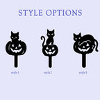 Pieu de jardin Halloween chat et citrouille en métal, décoration extérieure silhouette, 25-70 cm