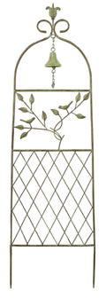 Treillis Florence avec Arche et Cloche – Métal Thermo-laqué Vert Antique pour Jardin, Terrasse et Mur – 38 x 120 cm