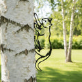 Chat Grimpant en Métal Décoration de Jardin pour Arbre et Clôture, Silhouette de Chat, Art de Clôture Extérieur pour Amoureux des Chats