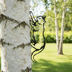 Chat Grimpant en Métal Décoration de Jardin pour Arbre et Clôture, Silhouette de Chat, Art de Clôture Extérieur pour Amoureux des Chats
