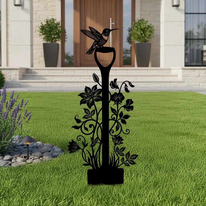 Tuteur de jardin en métal pour colibris, décoration extérieure de jardin, piquet décoratif