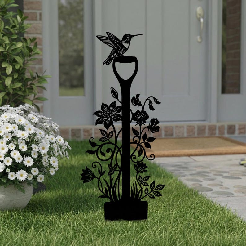 Tuteur de jardin en métal pour colibris, décoration extérieure de jardin, piquet décoratif