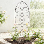 Treillis Sevilla 140x50 cm Métal Marron pour plantes grimpantes