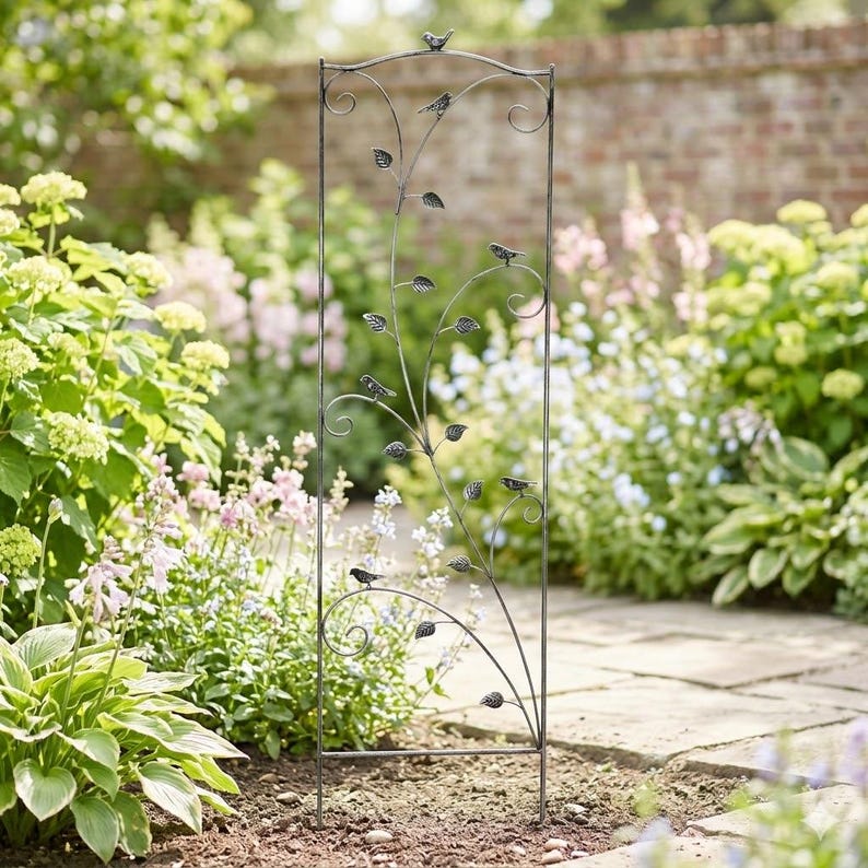 Treillis métallique Noir et Argent 150 cm pour Jardin