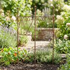 Treillis Métal Rouille en Forme de Coeur pour Plantes Grimpantes, Jardin, Balcon (72 cm)