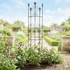 Treillis semi-circulaire en métal, marron, 147 cm, pour plantes grimpantes et rosiers