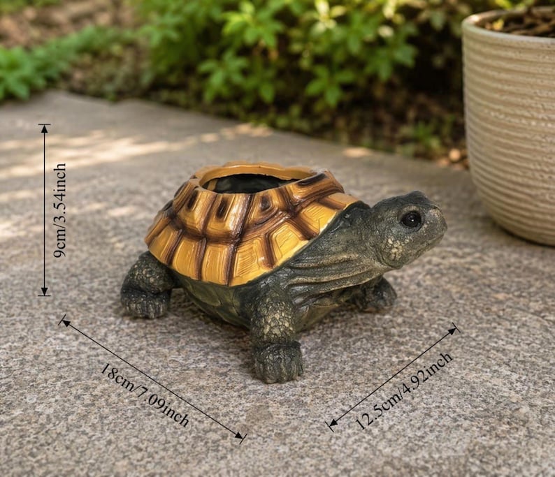 Jardinière Tortue en Résine pour Plantes Succulentes, Décoration de Jardin Extérieur