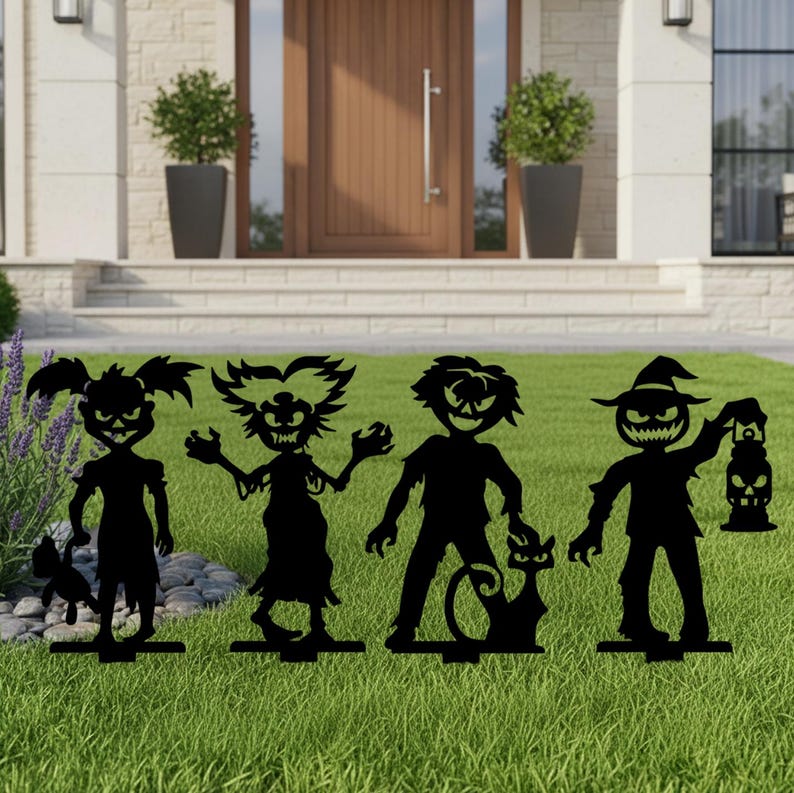 Pieu de jardin en métal zombie Halloween, décoration de pelouse effrayante