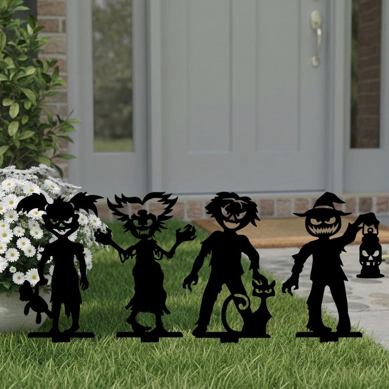 Pieu de jardin en métal zombie Halloween, décoration de pelouse effrayante