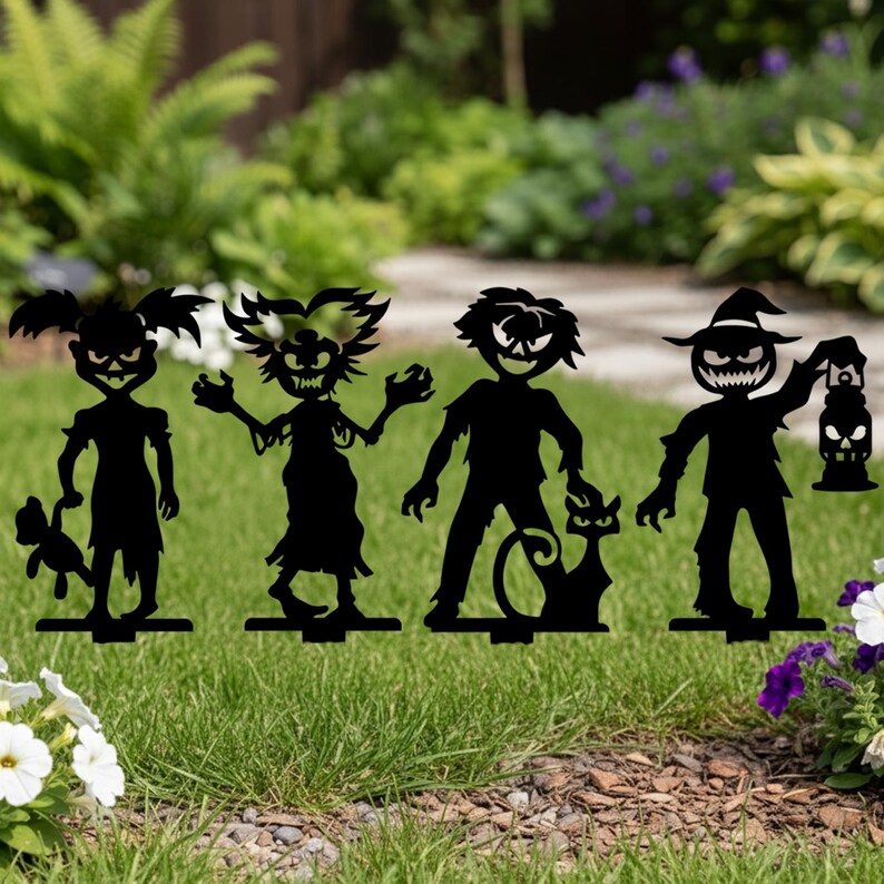 Pieu de jardin en métal zombie Halloween, décoration de pelouse effrayante