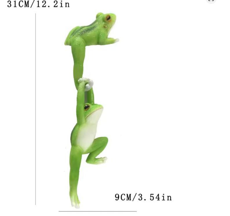 Figurines de grenouilles suspendues en résine pour jardin extérieur, lot de 2 décorations d'arbre fantaisistes