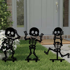 Squelette Halloween Enseigne de Jardin en Métal, Pieu Décoratif Extérieur Effrayant
