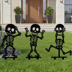 Squelette Halloween Enseigne de Jardin en Métal, Pieu Décoratif Extérieur Effrayant