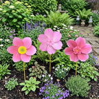 Girouette de Jardin Fleur Rose Moulin à Vent 35 cm Piquet pour Pelouse Extérieure