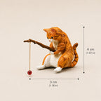 Figurine Chat Pêcheur en Résine, Ornement pour Aquarium et Terrarium, Décoration Kawaii pour Bureau et Jardin de Fées, Cadeau pour Amoureux des Chats, 5 cm