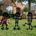 Squelette Halloween Enseigne de Jardin en Métal, Pieu Décoratif Extérieur Effrayant