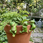 Grenouille suspendue en résine pour jardinière, ornement de pot de fleurs, décoration d'intérieur et d'extérieur pour jardin de fées