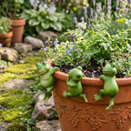 Grenouille suspendue en résine pour jardinière, ornement de pot de fleurs, décoration d'intérieur et d'extérieur pour jardin de fées