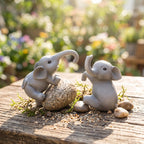 2 Pièces Éléphant Pot Hugger Figurine Résine, Décoration de Bord de Pot de Fleurs pour Jardin Intérieur et Extérieur, Cadeau pour Amateurs de Plantes