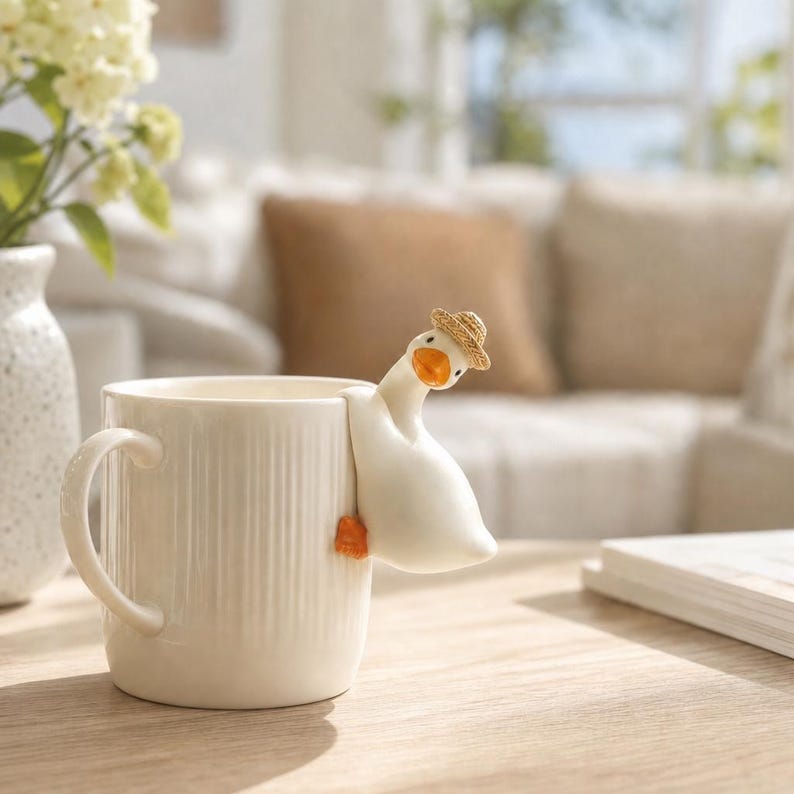Ensemble de 3 figurines de canard blanc pour pot de fleurs suspendu, chapeau de paille, noeud papillon, résine pour décoration de jardin et maison