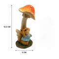 Figurine Écureuil sous Champignon en Résine pour Décoration Féerique et Terrarium