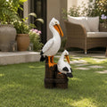 Sculpture en résine mère et bébé pélican côtier de 32 cm, décoration de jardin nautique, décoration de bureau sur le thème de la plage