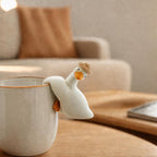 Ensemble de 3 figurines de canard blanc pour pot de fleurs suspendu, chapeau de paille, noeud papillon, résine pour décoration de jardin et maison