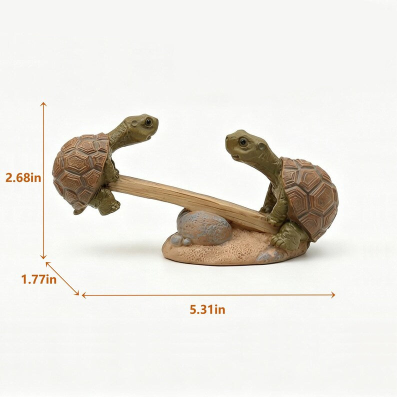 Figurine de tortue en résine à bascule pour jardin, décoration fantaisiste pour pot de fleurs, ornement féerique miniature